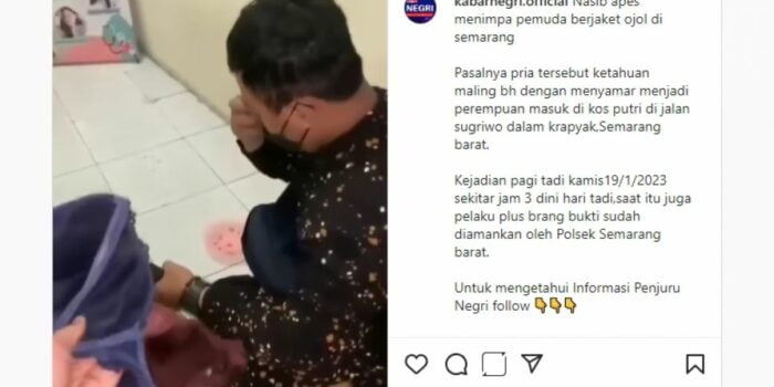 Viral Pria Berjaket Ojol Cosplay Jadi Perempuan Demi Curi BH di Kos-kosan Cewek