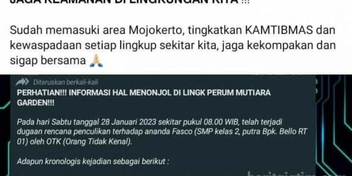 Isu Penculikan Anak Meluas dari Bangkalan, Probolinggo, Mojokerto sampai Malang