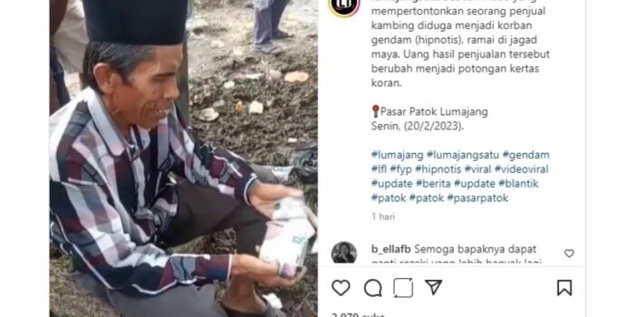 Tega Benar! Jual Kambing, Kakek di Lumajang Ini Dibayar Pakai Gulungan Koran