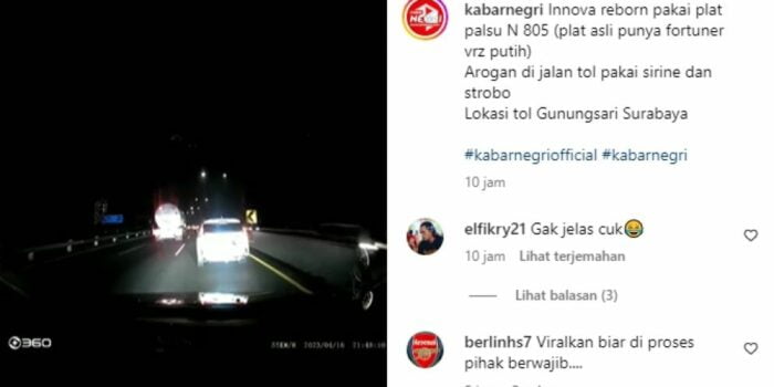 Viral Pengendara Mobil Arogan di Tol Surabaya, Pakai Strobo dan Bunyikan Sirine