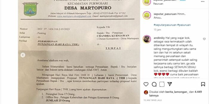 Viral Kades Martopuro Pasuruan Minta ‘Jatah’ THR Parcel Sembako ke Pengusaha – Berita Jatim