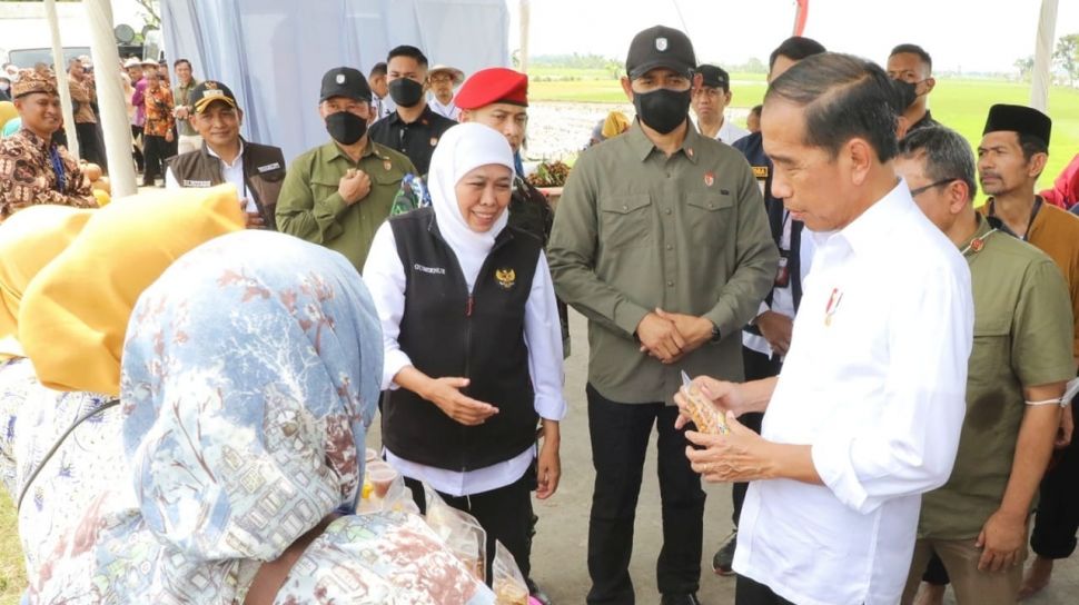 Tanam Padi Bersama Presiden Jokowi, Gubernur Khofifah Siap Maksimalkan Produksi Panen