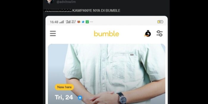 Caleg DPRD Kabupaten Pasuruan Cari Dukungan di Aplikasi Bumble, Netizen: Swipe Kanan Langsung Jadi Timses