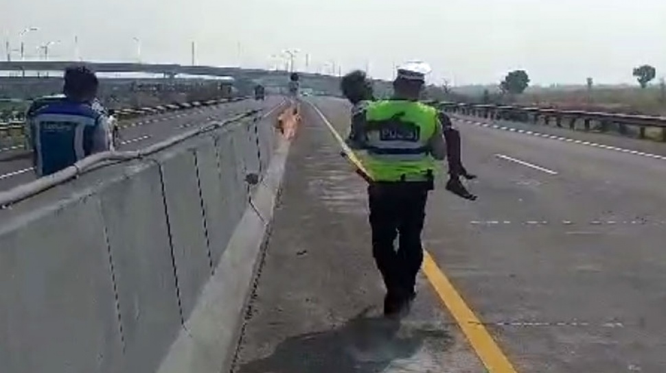 Seorang Pria Ditemukan Lemas di Jalan Tol Surabaya-Mojokerto