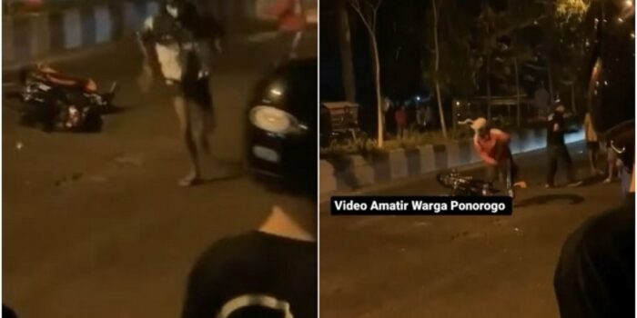 Video Detik-detik Motor Balap Liar Jatuh di Ponorogo, Warga Langsung Merusaknya – Berita Jatim