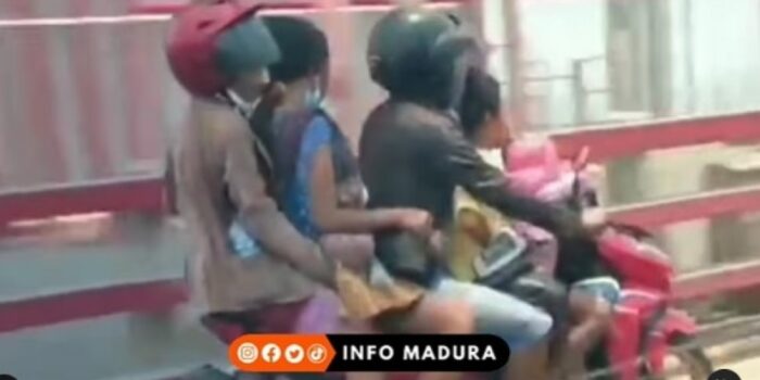 Viral Pemotor Bonceng 6 Melintas di Jembatan Suramadu, Warganet: Semoga Mampu Beli Mobil