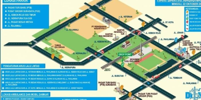 Puncak Hari Santri di Tugu Pahlawan, Warga Surabaya Perhatikan Pengalihan Arus Lalu Lintas – Berita Jatim