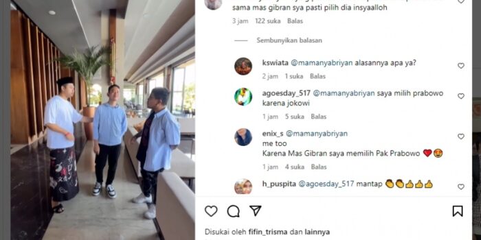 Netizen Ramai Beberkan Alasan Mereka Pilih Prabowo-Gibran