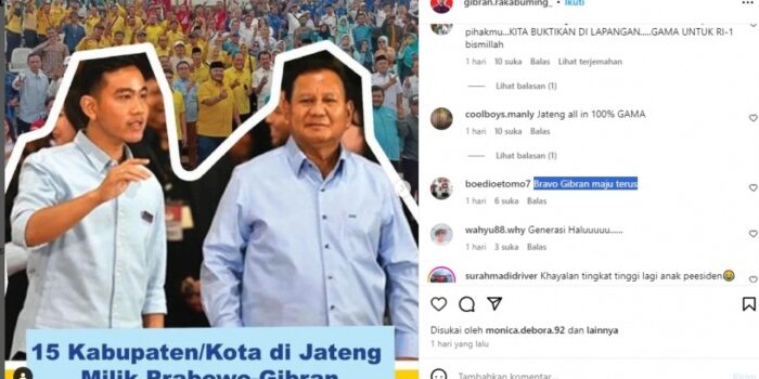 15 Kabupaten di Jateng Diklaim Milik Prabowo-Gibran, Warganet: Maju Terus