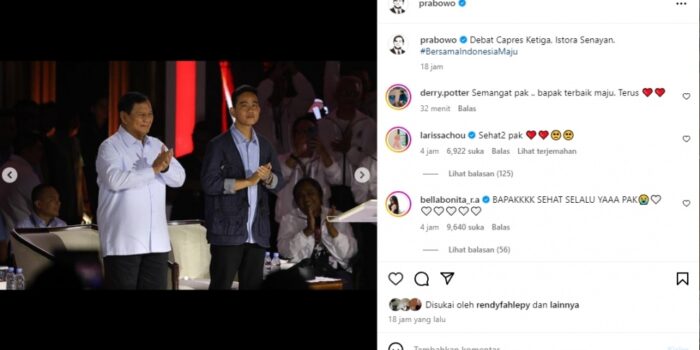 Prabowo Unggah Foto Debat Capres, Warganet Ramai Beri Dukungan: Bapak Memang yang Terbaik – Berita Jatim