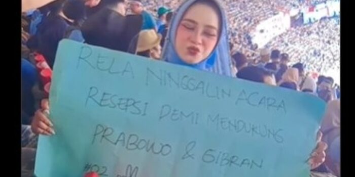 Viral Wanita Ini Rela Tinggalkan Resepsi Pernikahan Demi Hadir di Kampanye Prabowo-Gibran di GBK