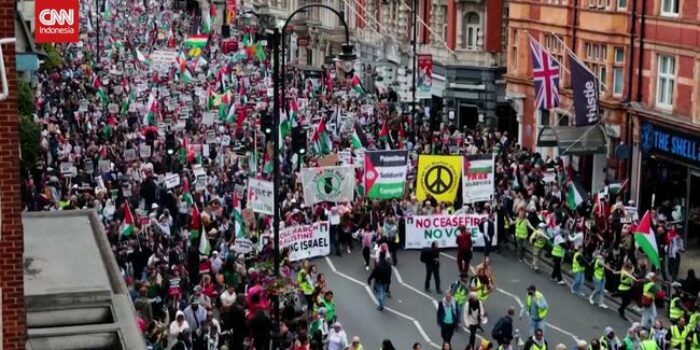 Berita Puluhan Ribu Pendukung Palestina Penuhi Kota London