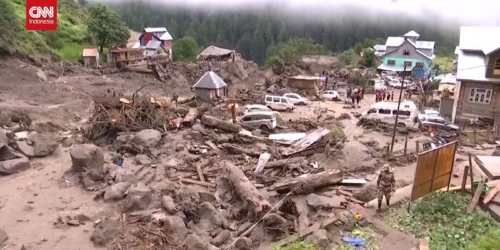 Berita Penampakan Banjir Bandang di Kashmir India, Tewaskan 46 Orang