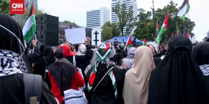 Berita Massa Bela Palestina Kembali Demo Depan Kedubes AS di Jakarta